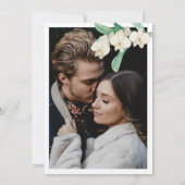 水彩白蘭の花のウェディングフォト セーブザデート (裏面)