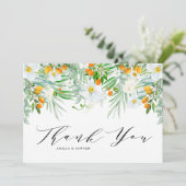 水彩白蘭和金橘花環 サンキューカード (スタンド正面)