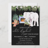 水彩白象ギフト交換パーティー 招待状 (正面)