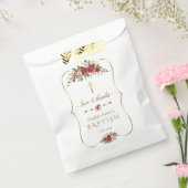 水彩白赤ポインセチア金ゴールド洗礼 フェイバーバッグ (封をした状態)