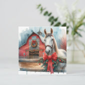 水彩白馬とフェスティバルファームクリスマス シーズンカード (スタンド正面)