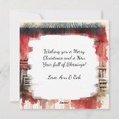 水彩白馬とフェスティバルファームクリスマス シーズンカード (裏面)