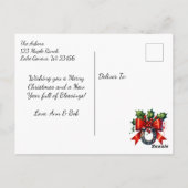 水彩白馬とフェスティバルファームクリスマス ポストカード (裏面)