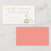 水彩白鳥の赤ちゃんシャワーおむつラッフル エンクロージャーカード (正面/裏面)