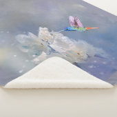 水彩白鳥花鳥 シェルパブランケット (3/4)