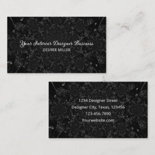 水彩白黒アンティークヴィンテージテクスチャ 名刺