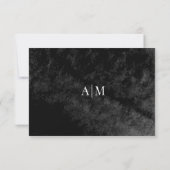 水彩白黒ウェディングRSVPカード 出欠カード (裏面)