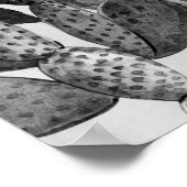 水彩白黒サボテン南西ポスター ポスター (角)