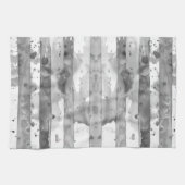 水彩白黒ストライプの キッチンタオル (横)