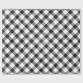 水彩白黒プレイドパターン ラッピングペーパー (フラット)
