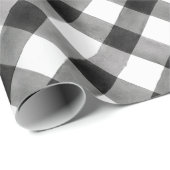 水彩白黒プレイドパターン ラッピングペーパー (ロールコーナー)