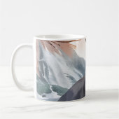 水彩白黒毛羽立自然 コーヒーマグカップ (左)