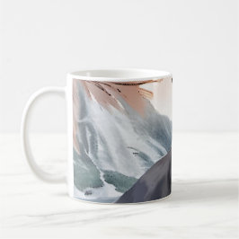 水彩白黒毛羽立自然 コーヒーマグカップ