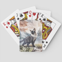 水彩白黒毛羽立自然 トランプ