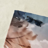 水彩白黒毛羽立自然 ビーチタオル (インサイチュ)