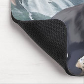 水彩白黒毛羽立自然 マウスパッド (コーナー)