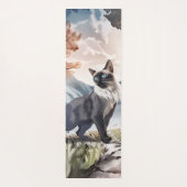 水彩白黒毛羽立自然 ヨガマット (裏面)