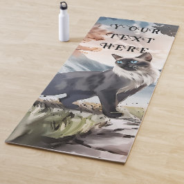 水彩白黒毛羽立自然 ヨガマット