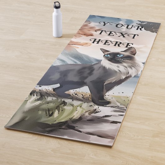 水彩白黒毛羽立自然 ヨガマット (インサイチュ)