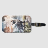 水彩白黒毛羽立自然 ラゲッジタグ (正面横)