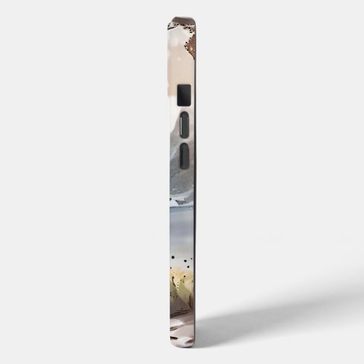 水彩白黒毛羽立自然 Case-Mate iPhoneケース (裏面 / 左)