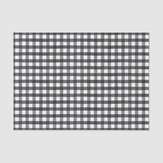 水彩白黒水牛小切手ギフトラッピング 薄葉紙 (正面)