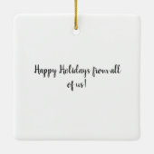 水彩白黒猫&ポインセチア セラミックオーナメント (裏面)