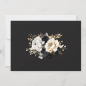 水彩白黒金ゴールドフローラ保存日 招待状 (裏面)