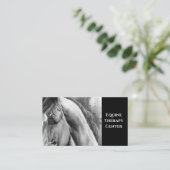 水彩白黒馬の名刺 名刺 (スタンド正面)