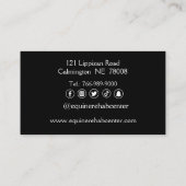 水彩白黒馬の名刺 名刺 (裏面)