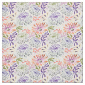 水彩白、ピンクの花 ファブリック (見本)