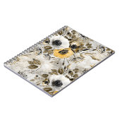 水彩白、黄色の花 ノートブック (左側)