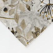 水彩白、黄色の花 フリースブランケット (角)