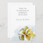 水彩百合結婚サンキューカード サンキューカード (正面/裏面)