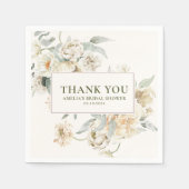 水彩真珠とプロセッコブライダルシャワー スタンダードカクテルナプキン (正面)