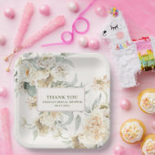 水彩真珠とプロセッコブライダルシャワー ペーパープレート (パーティー)