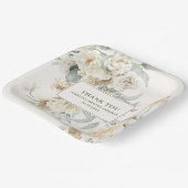 水彩真珠とプロセッコブライダルシャワー ペーパープレート (傾斜あり)