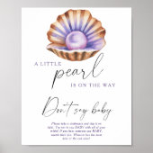 水彩真珠の赤ちゃんシャワーベビー ポスター (正面)
