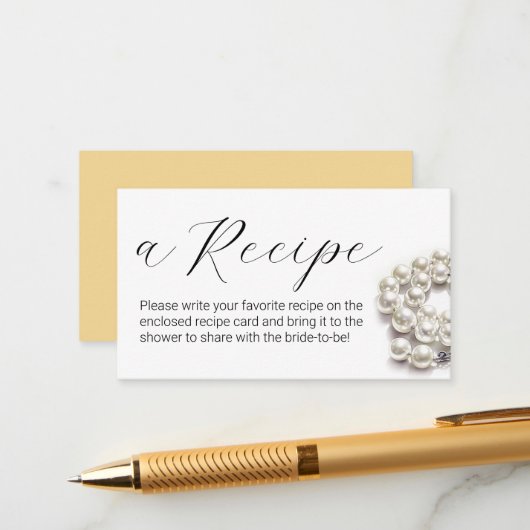 水彩真珠ブライダルシャワー共有Aレシピ エンクロージャーカード (正面/裏面インサイチュ)
