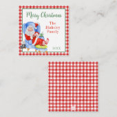 水彩眠るサンタクリスマスギフトエンクロージャー ノートカード (正面/裏面)