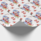 水彩眠るサンタハン色彩の鮮やかド ラッピングペーパー (角)