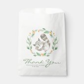 水彩眠るラクーンリースありがとう フェイバーバッグ (正面)