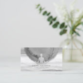 水彩瞑想ヨガインストラクター禅OMサイン 名刺 (スタンド正面)