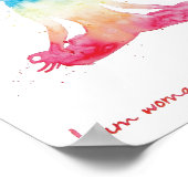 水彩瞑想ヨガロータスポーズチャクラ色 ポスター (角)