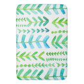 水彩矢印ジオメトリパターングリーンブルー バスマット (正面縦)