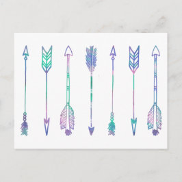 水彩矢印プリント ポストカード