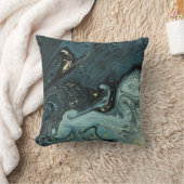 水彩石板ブルーウォーター旋回 クッション (ブランケット)