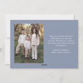 水彩石板ブルーギンガムクリスマスフォト シーズンカード (裏面)