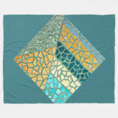 水彩石絵画モザイク+あなたのアイディア フリースブランケット (正面(横))