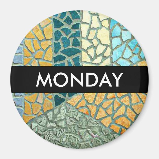 水彩石絵画モザイク+あなたのアイディア マグネット (正面)